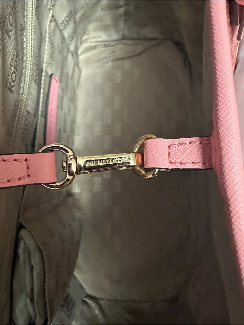 Michael Kors Hamilton Pink Floral Blossom East West Leather Satchel